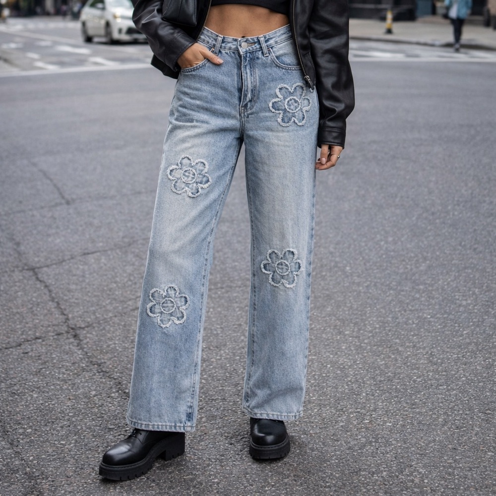 Cali1850 Floral Embroidered Women’s Jeans 7/28
